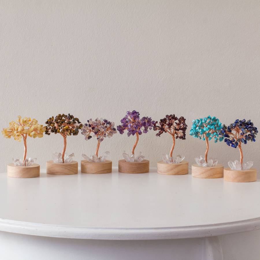 Crystal gemstone tree of life - Night light  - Turquoise