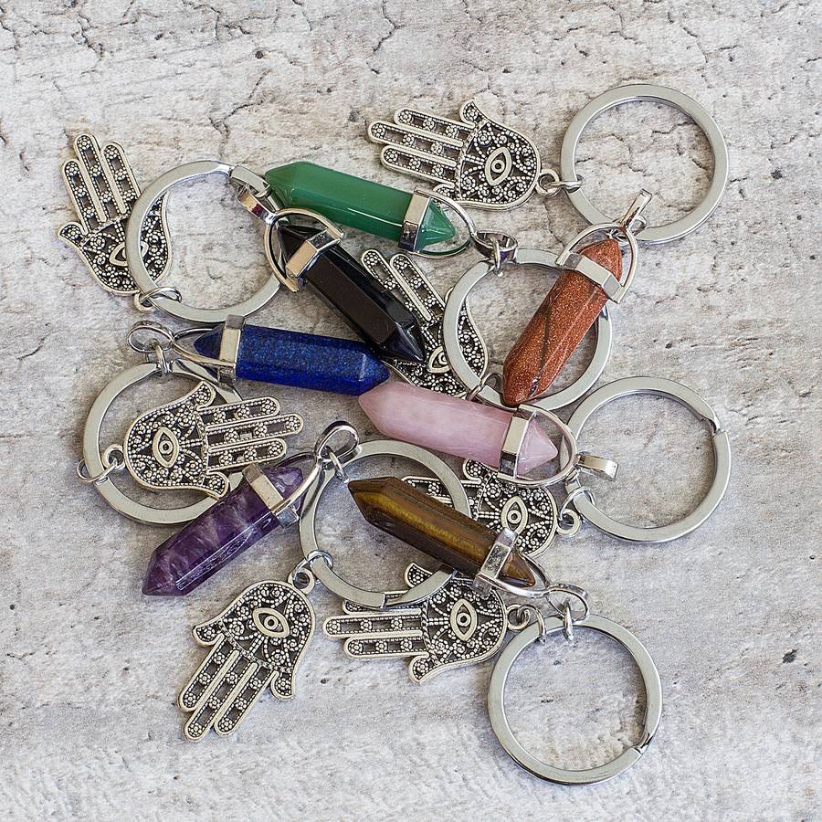 Hamsa Hand Keyring - Aventurine