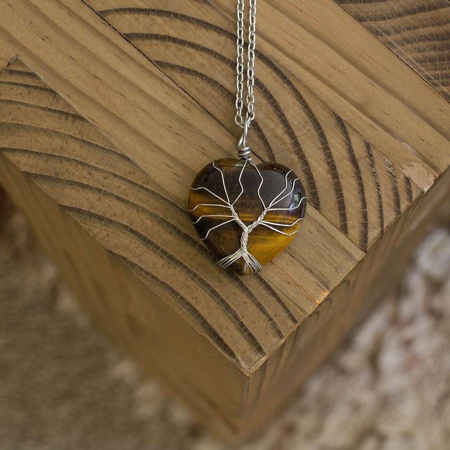Heart Necklaces - Tigers Eye