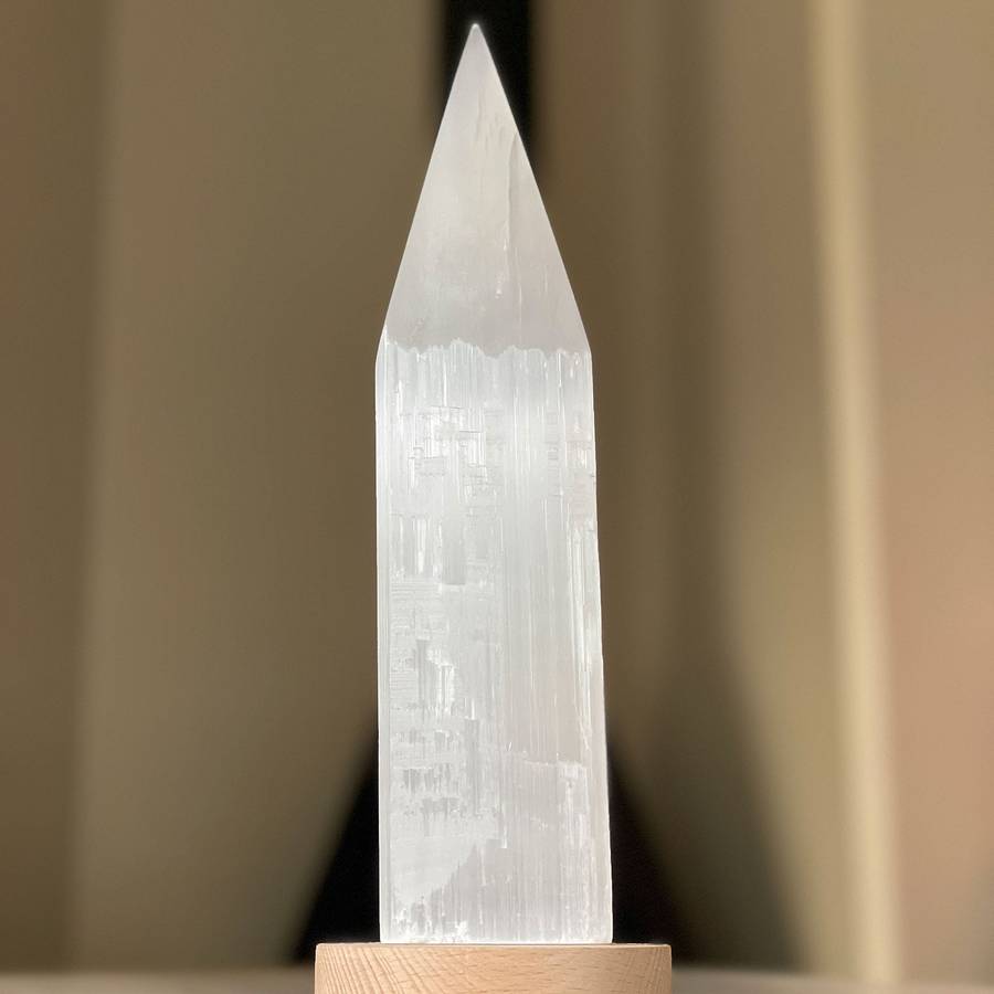 Selenite Lamp - Pencil Point Large