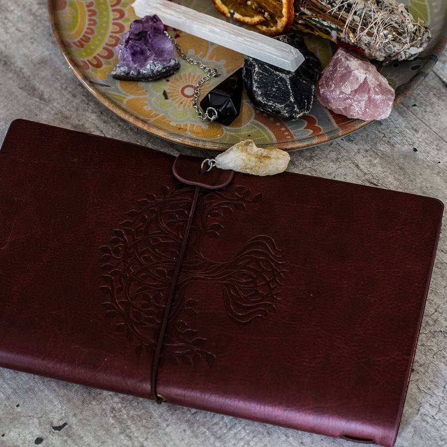 Manifestation Journal - Tree of Life (Red Leather)
