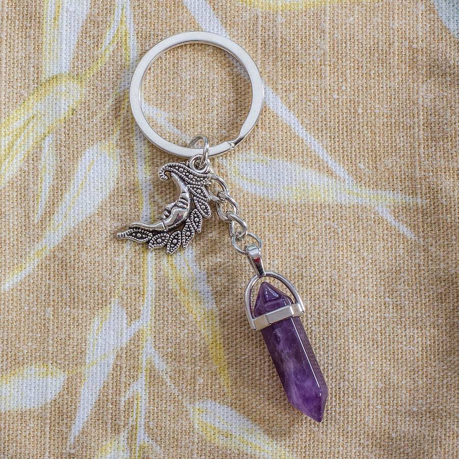 Moon Keyring - Amethyst