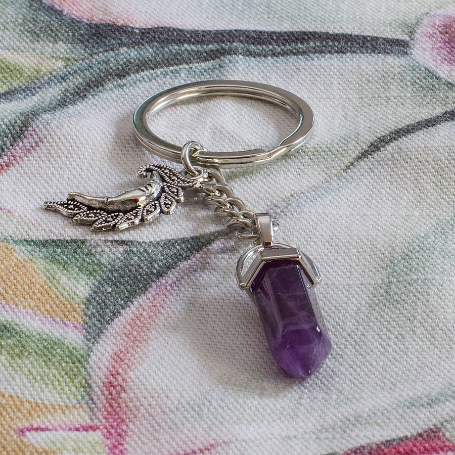 Moon Keyring - Amethyst