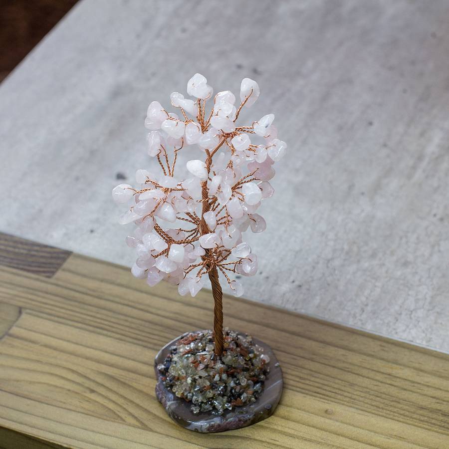 Crystal Chip Tree - Rose Quartz