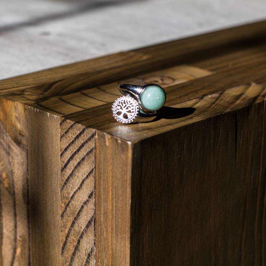 Tree of Life Adjustable Ring - Aventurine