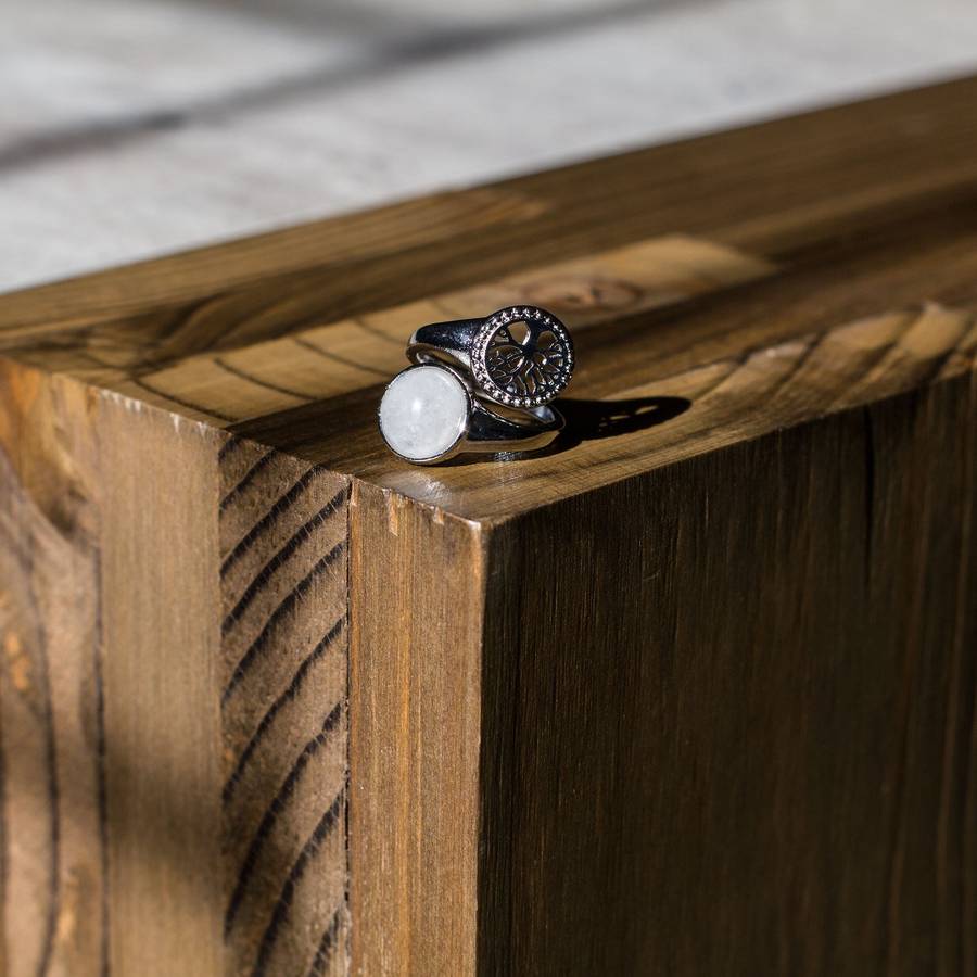 Tree of Life Adjustable Ring - Clear Quartz