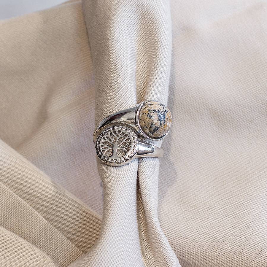 Tree of Life Adjustable Ring - Picture Stone