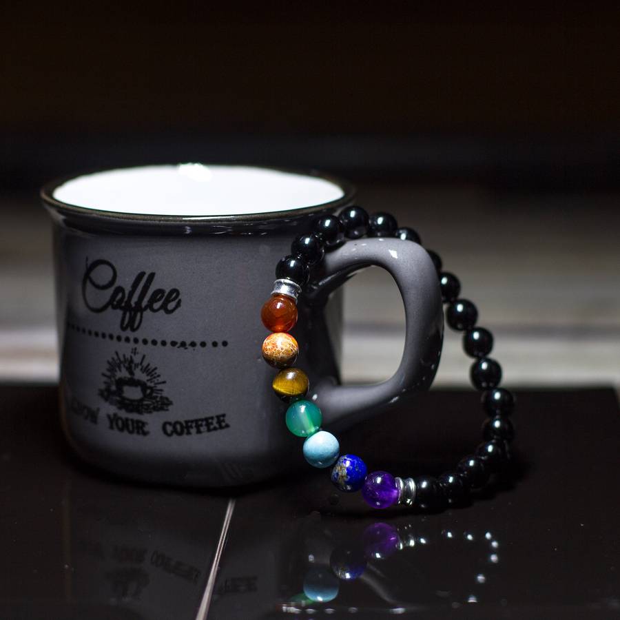 Obsidian 7 Chakra Bracelet