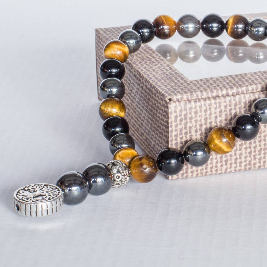 Triple Protection Worry Beads (Tigers eye, Hematite & Obsidian)