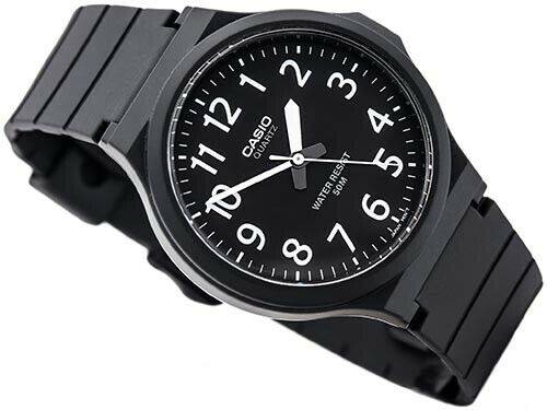 Casio Classic Quartz Easy Reader Watch with Resin Strap, Black (Model: MW-240-1BVCF)