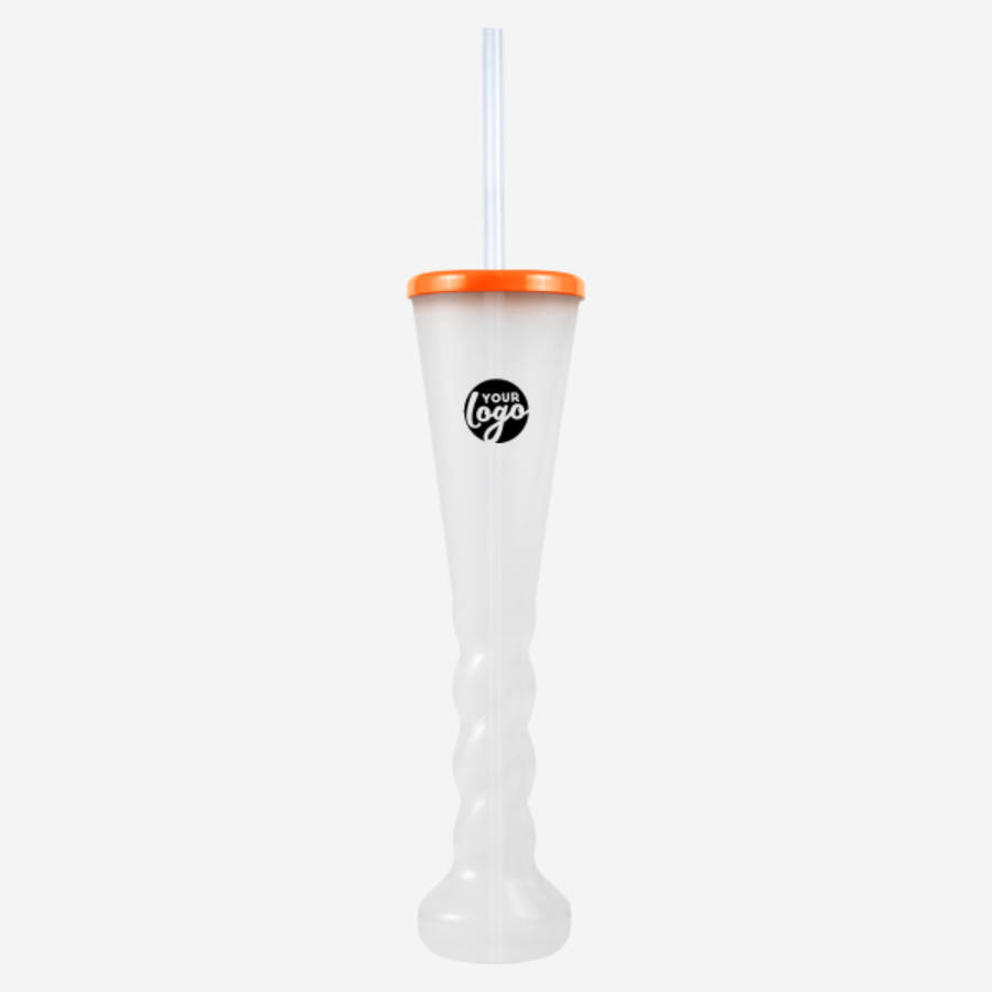 Swirl Yard Glass with Cap and Straw (Opaque )