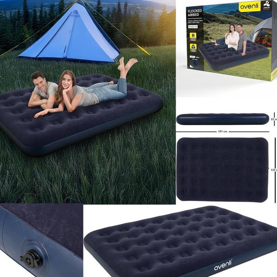 JILONG DOUBLE FLOCKED COIL BEAM AIR BED