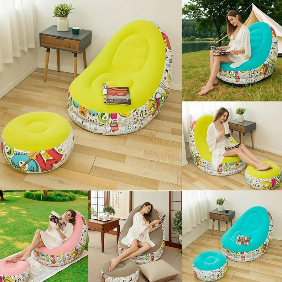 PLKO INFLATABLE CHAIR WITH HOUSEHOLD AIR PUMP