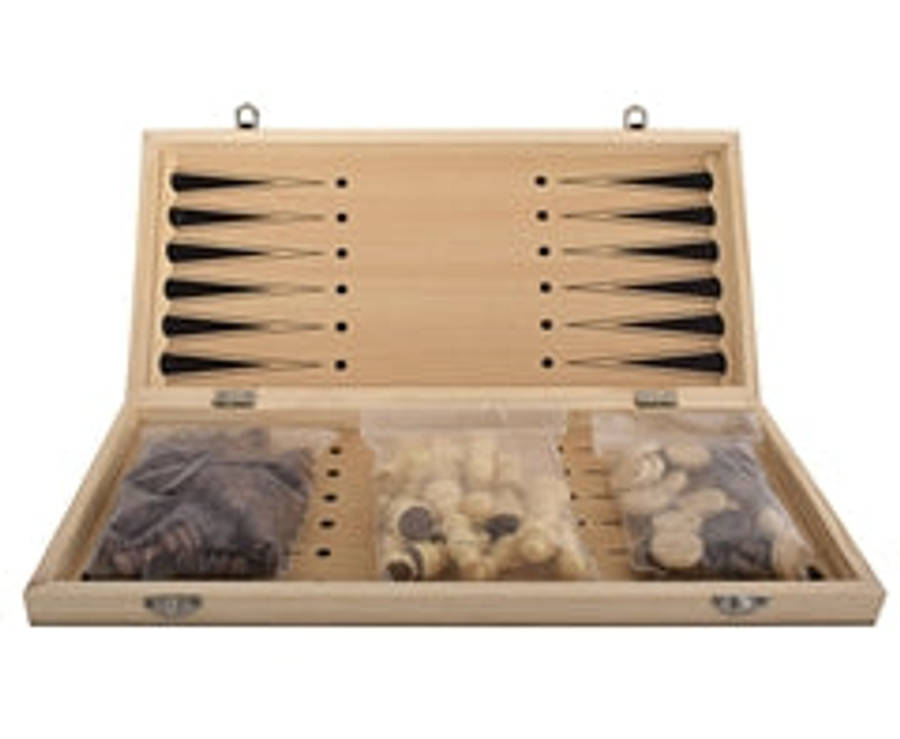 39cm Chess & Backgammon & Checkers Set