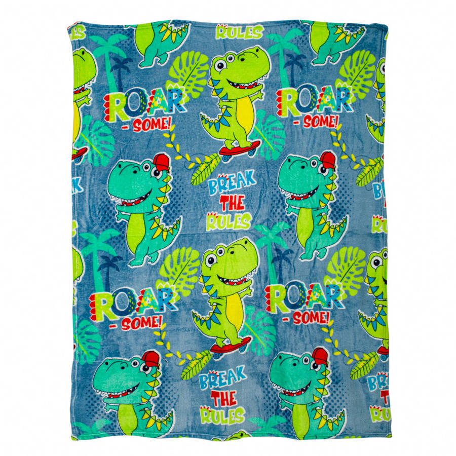 Dino Flannel Fleece Blanket