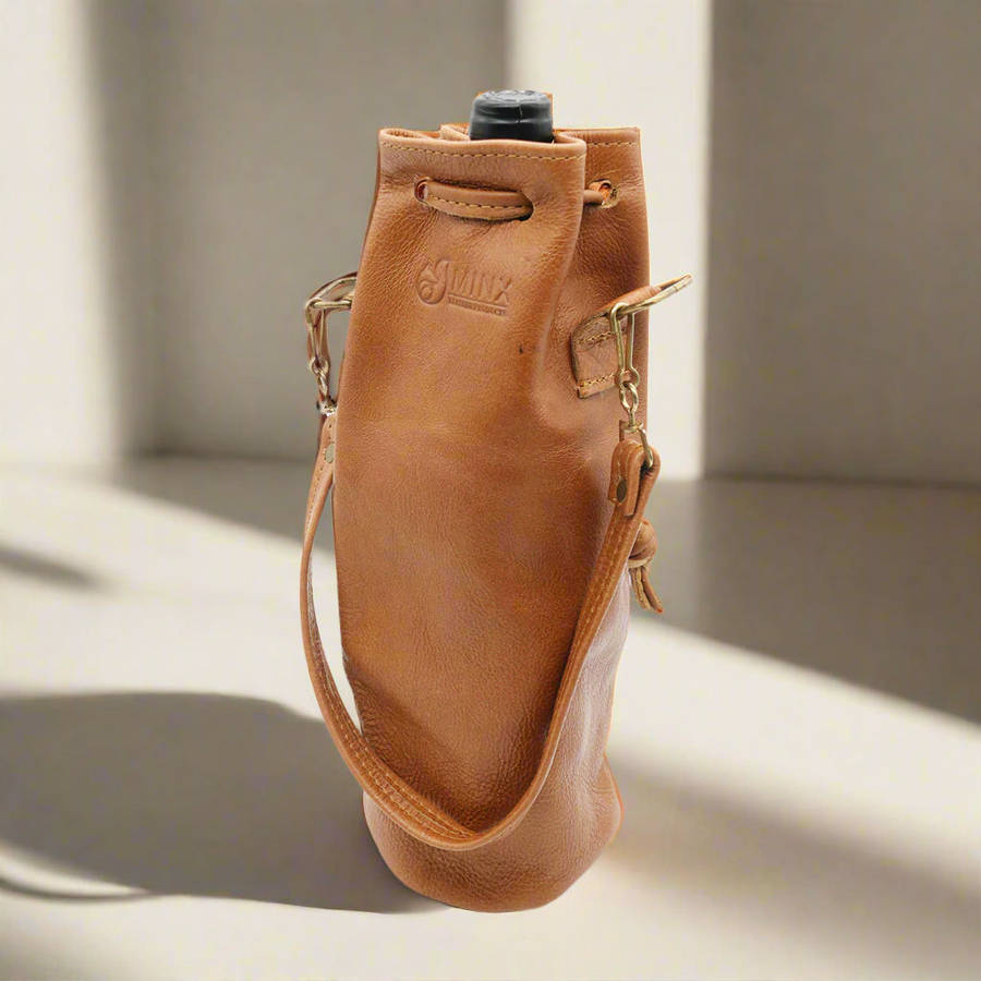 Vintage Leather Vino Wine Bottle holder