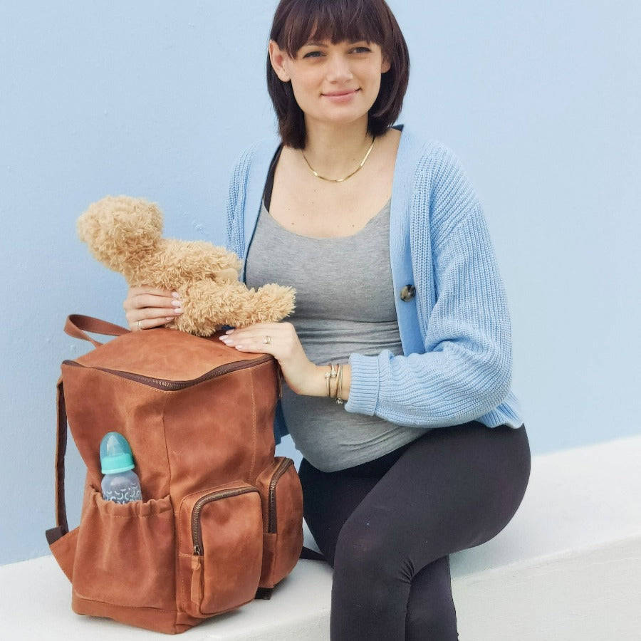 Luna Leather Nappy Backpack