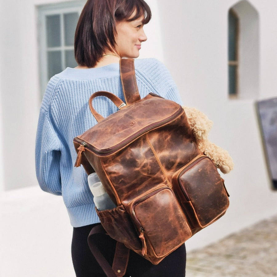 Luna Leather Nappy Backpack