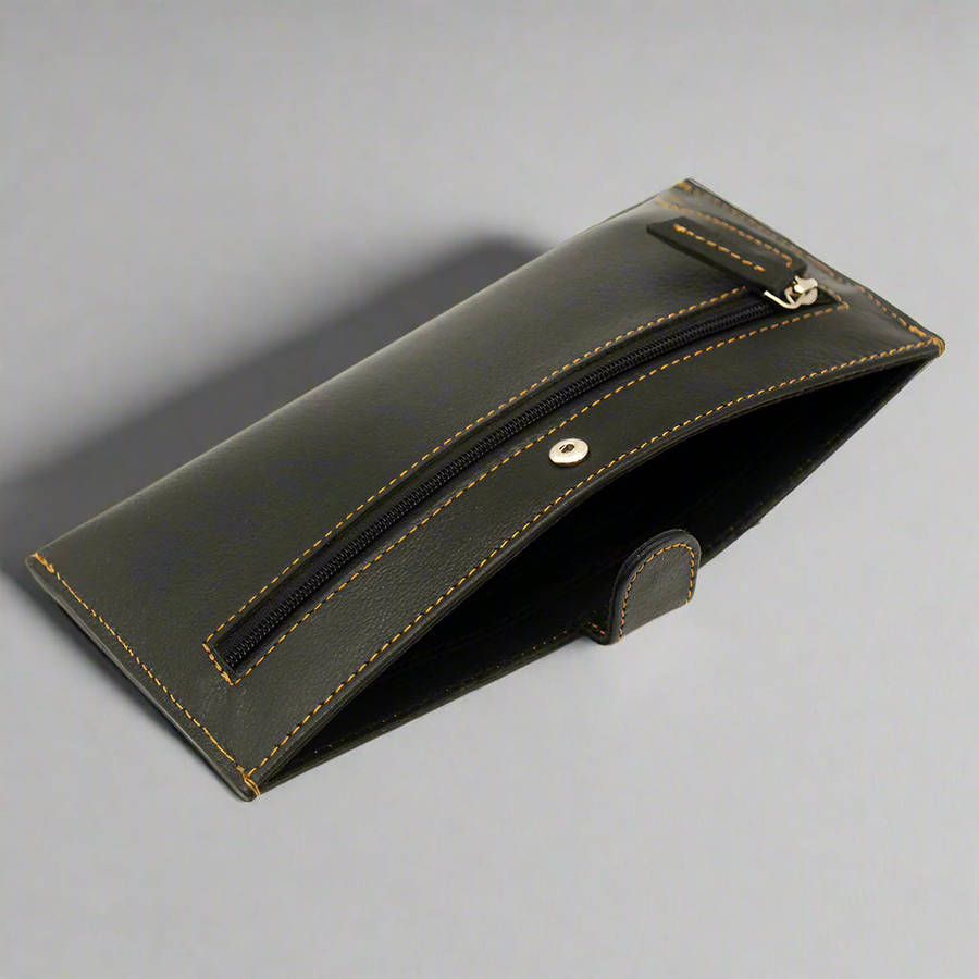 Sleek Black Leather Ladies Wallet