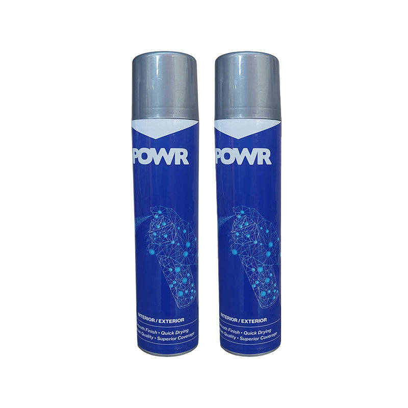 POWR Spray Paint Metallic Grey 300ml ( 2 Pack )