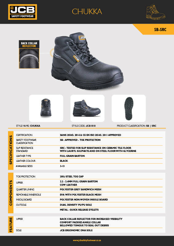 JCB Chukka Safety Boot Steel Toe Men's Boot