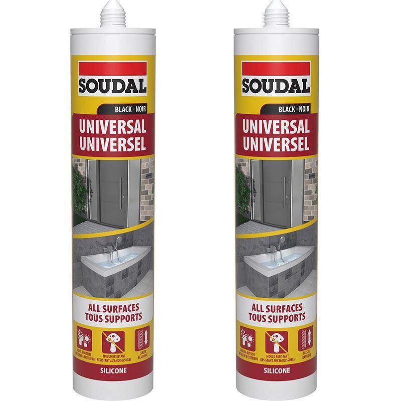 SOUDAL Universal Silicone Sealant Black 270ML ( 2 Pack )