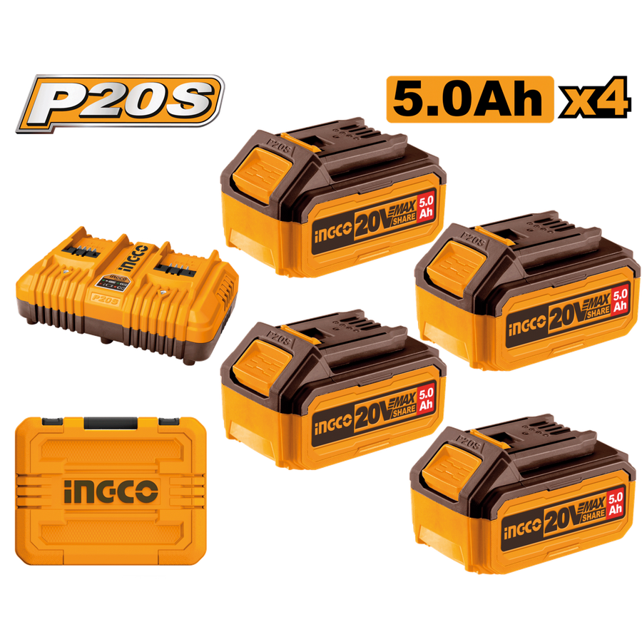 Ingco 20V Lithium-Ion Battery And Charger Kit