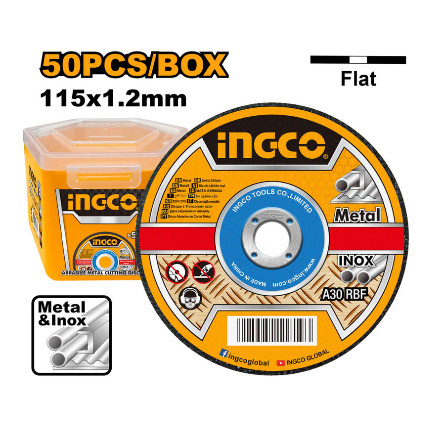 Ingco - Cutting Disc / Metal Cutting Discs (115 X 1.2 X 22.2Mm) - 50 Piece
