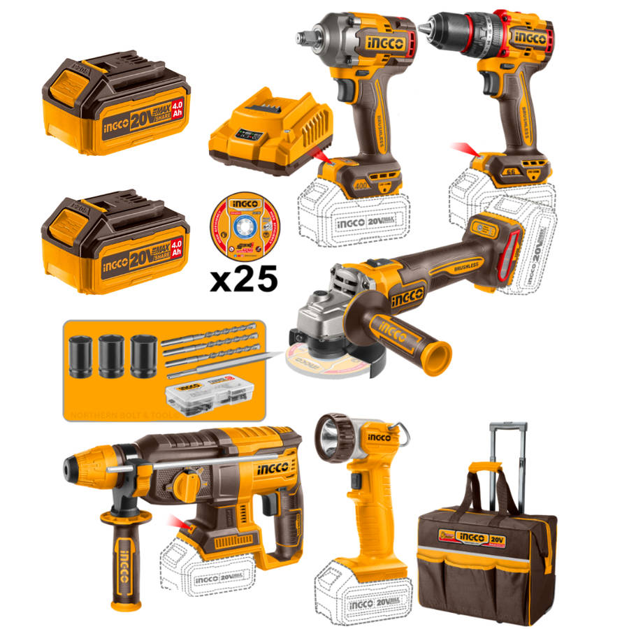 Special - Ingco 5 Piece Brushless Industrial Combo Kit