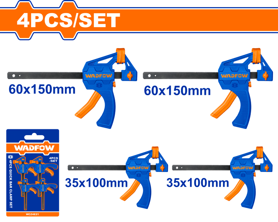 Wadfow Quick bar clamp set 4 Piece