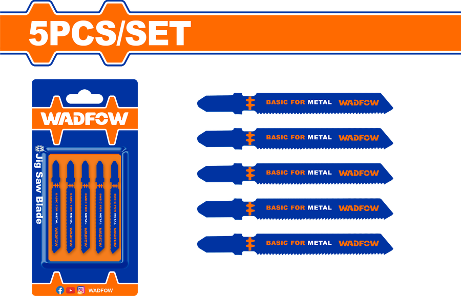 Wadfow Jig saw blade for metal 5 Piece/set