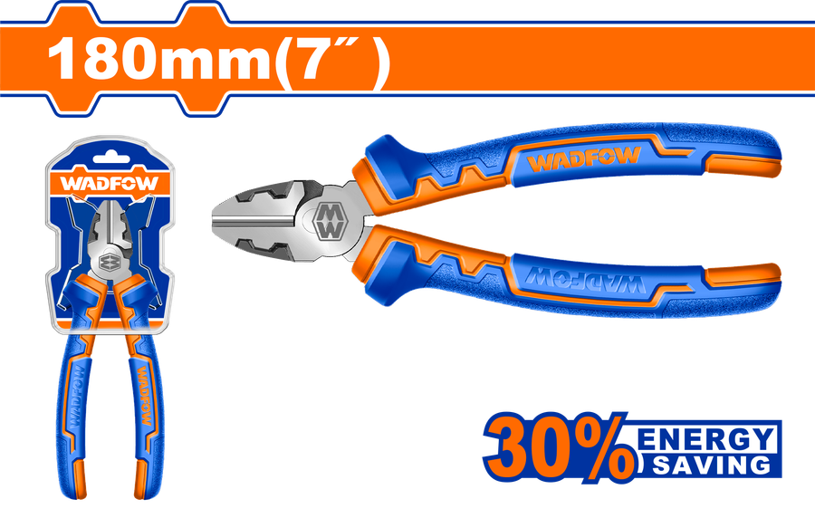 Wadfow High leverage diagonal cutting pliers 7"