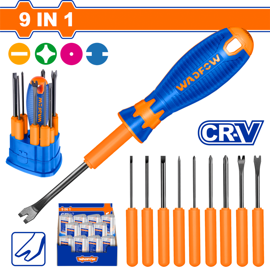 Wadfow Interchangeable screwdriver set 10 Piece