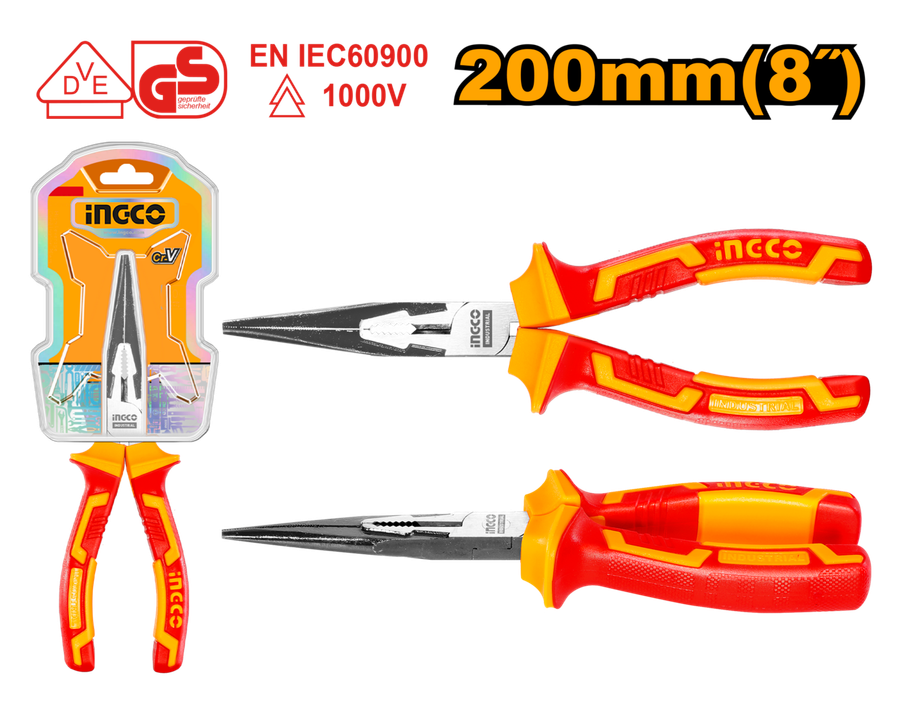 Ingco Longnose Plier Insulated 200mm DEFAULT TITLE