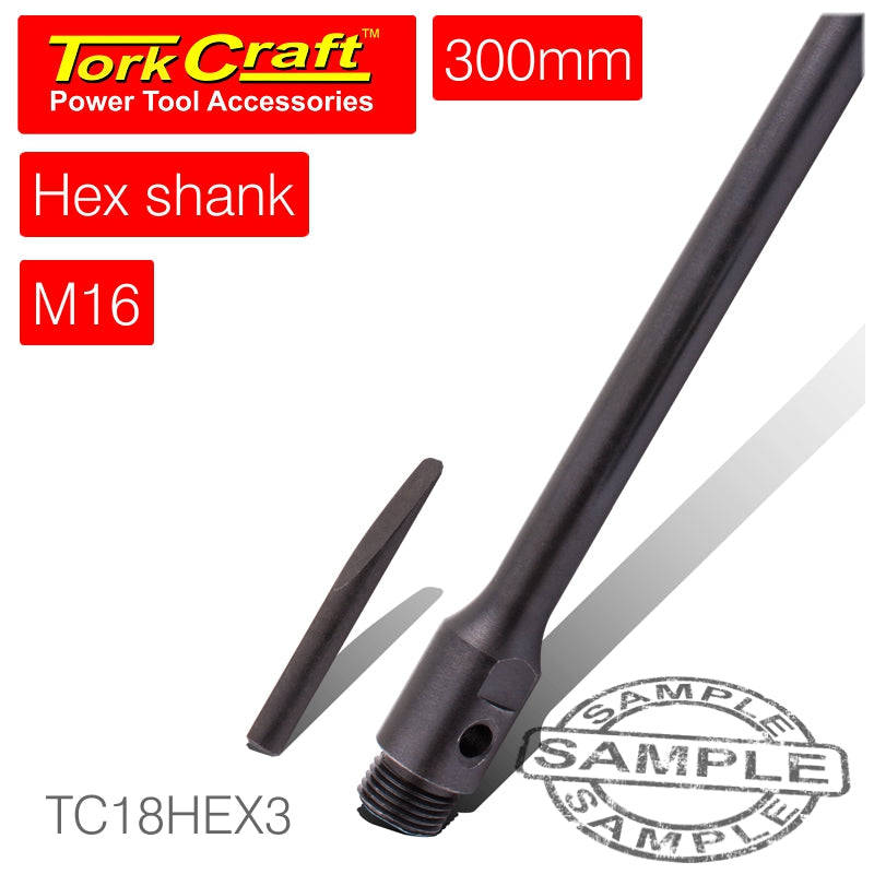 Special - Tork Craft Hex Shank Adaptor  M16X13Mm For Diam Core 300Mm -