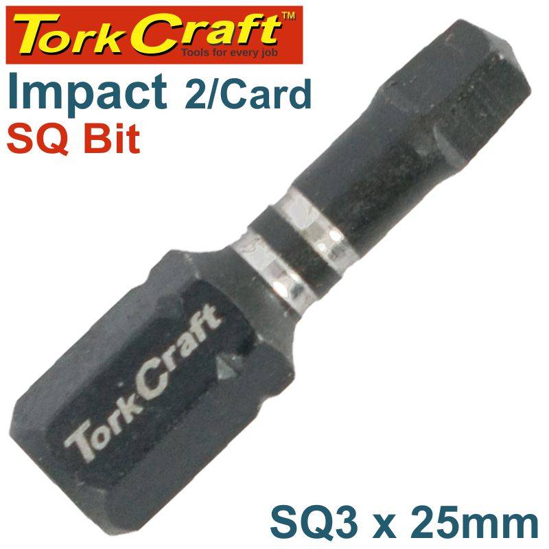 Tork Craft Impact Square Recess Ins.Bit No.3X25Mm 2/Card DEFAULT TITLE