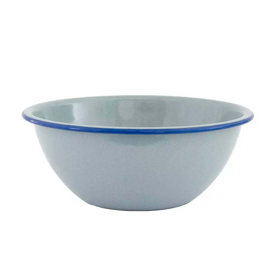 Bowl - Enamel Duckegg Blue Rim 22cm
