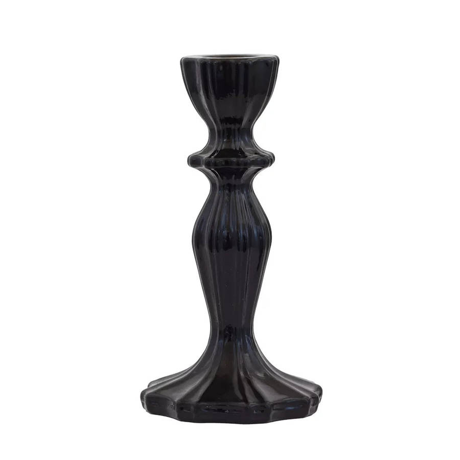 Glass Candlestick - Royal Ebony