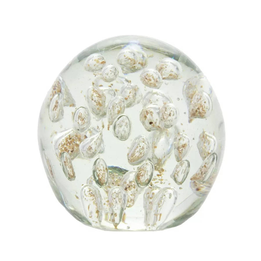 Glass Ornament - Golden Bubbles