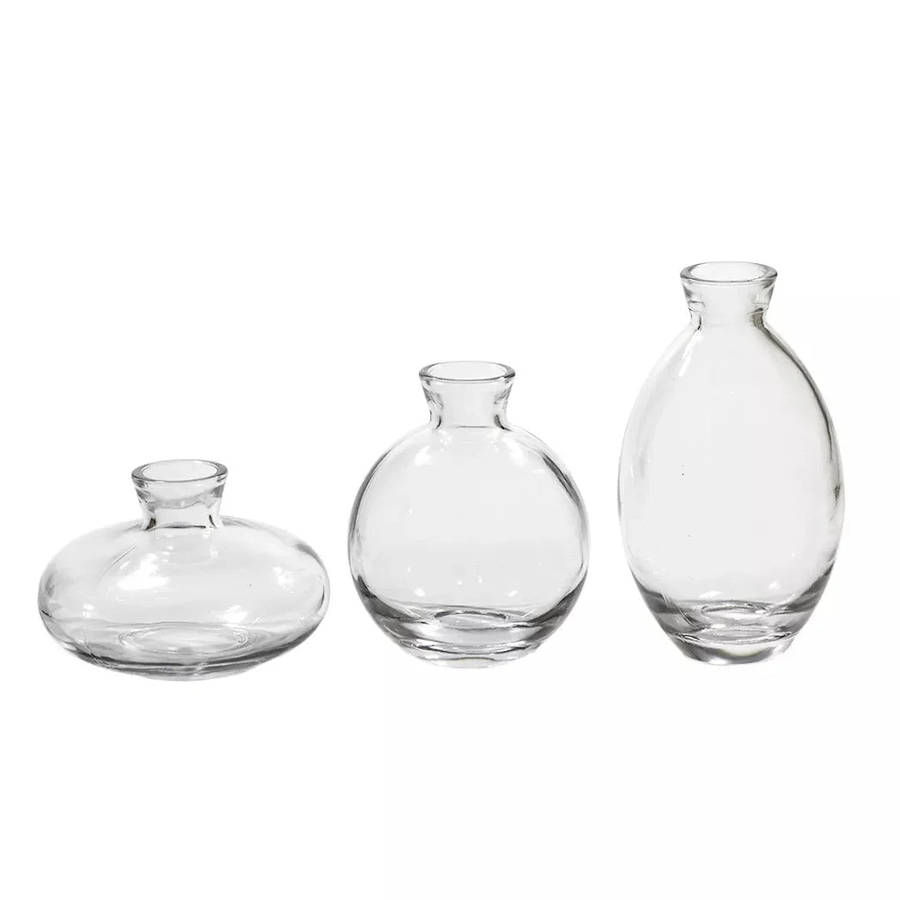 Glass Vase Set - Clear 3 Piece