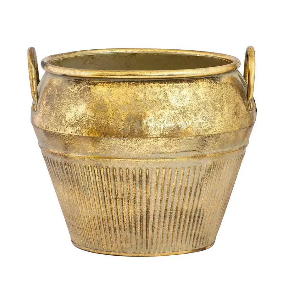 Metal Pot - Golden Basket