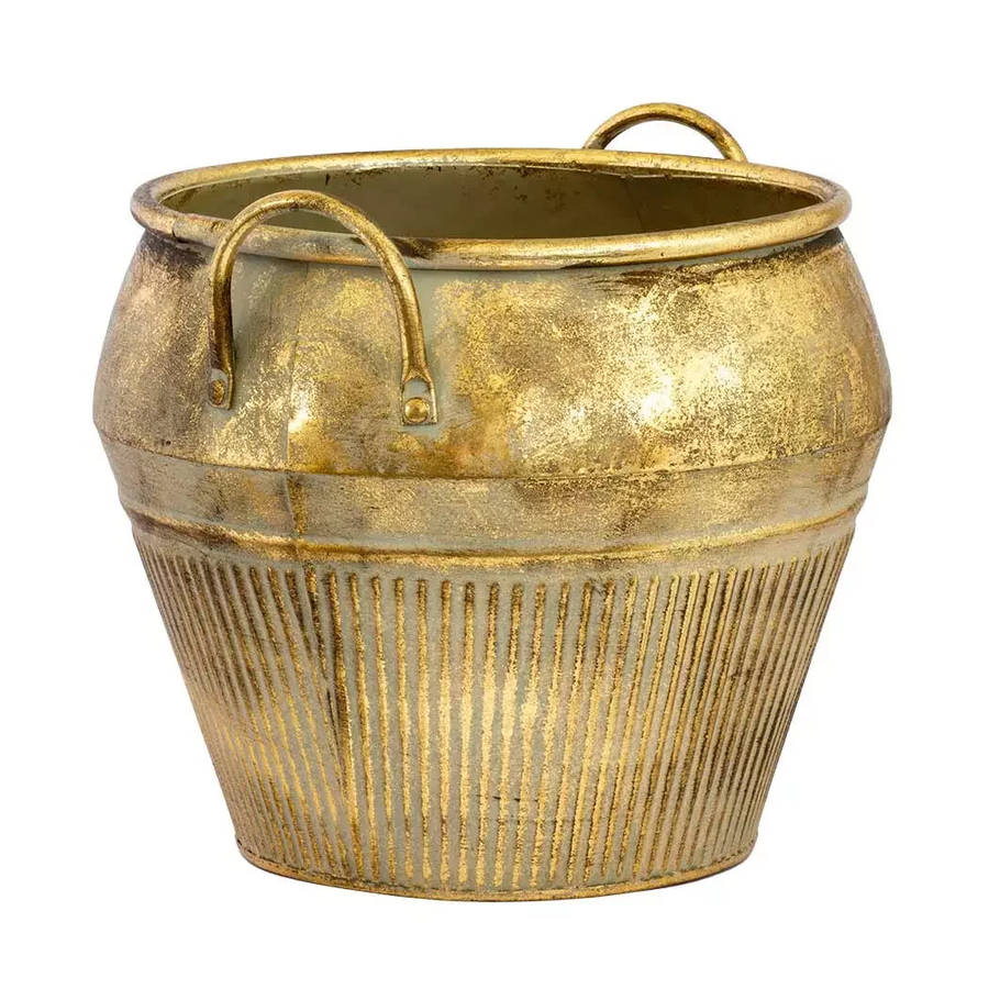 Metal Pot - Golden Basket