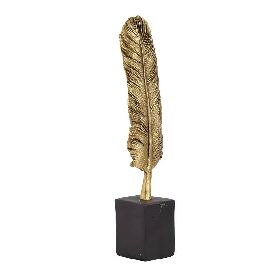 Ornament  - Gold & Black Feather