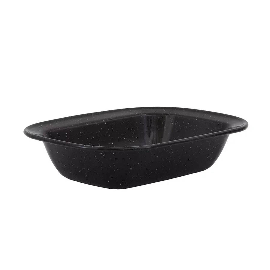 Pie Dish - Enamel Black Speckled 24cm