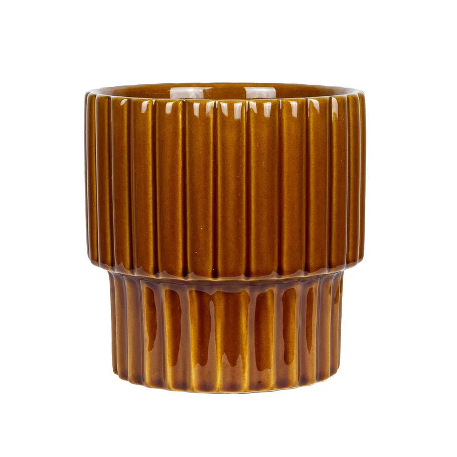 Planter - Ceramic Brown Bumps 15.5cm