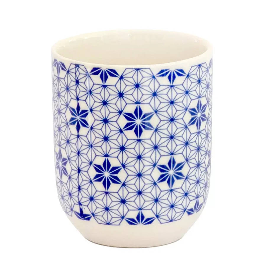 Teacup - Blue Geometric