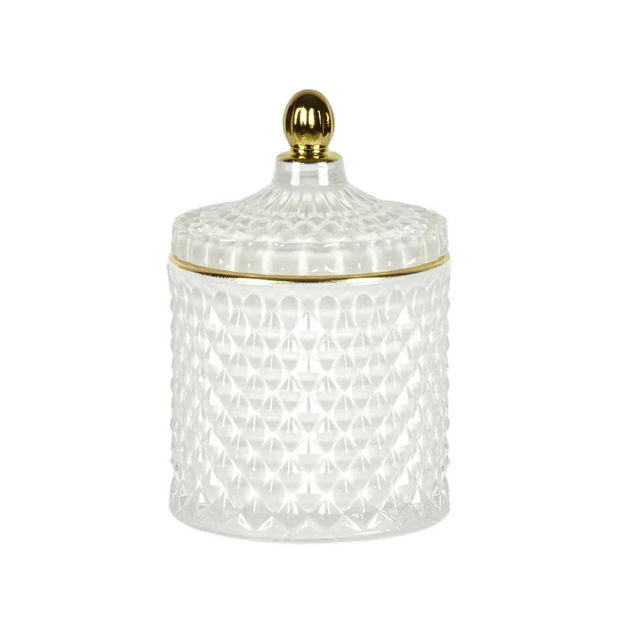Trinket Box - White & Gold 13cm