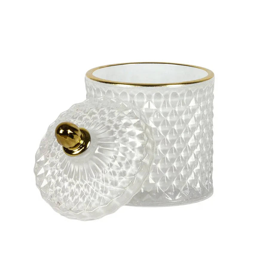 Trinket Box - White & Gold 13cm