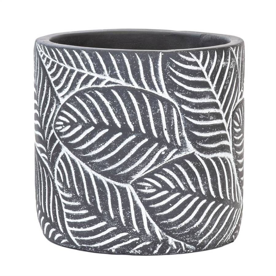 Planter - Cement Leaves Greys