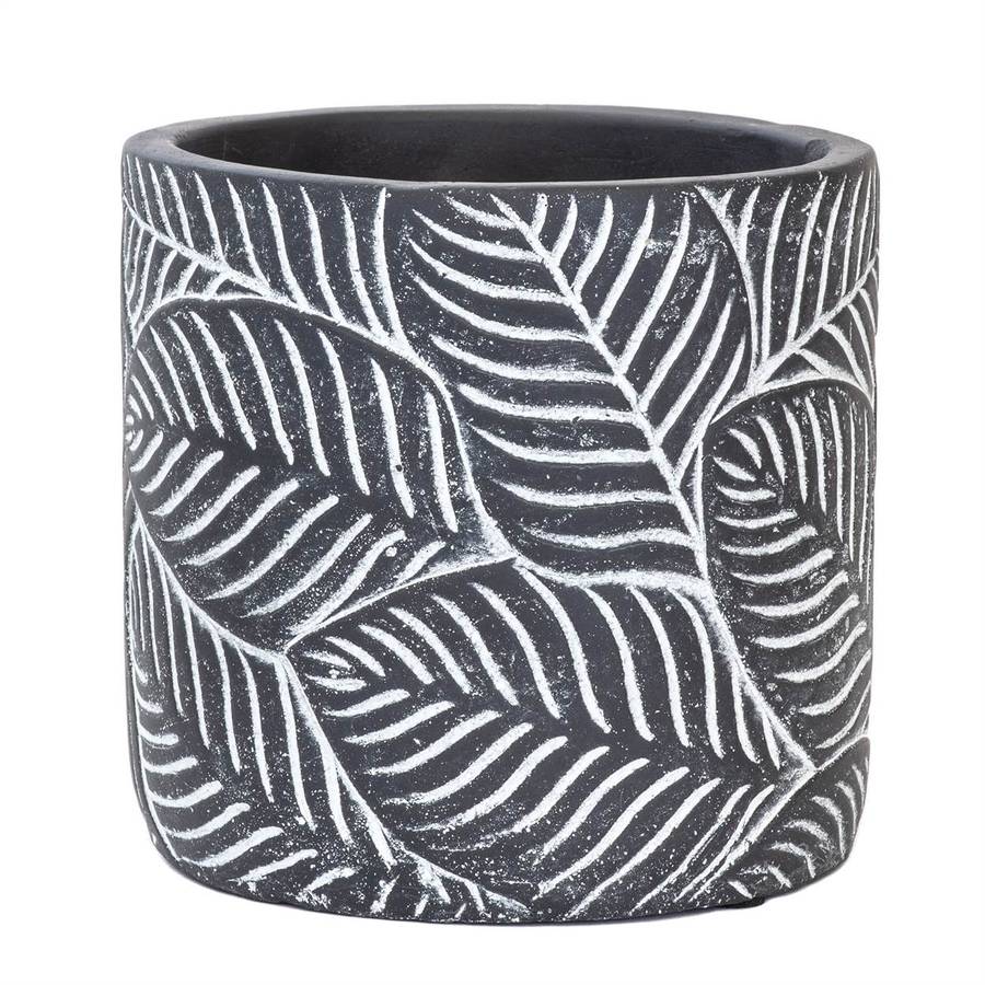 Planter - Cement Leaves Greys